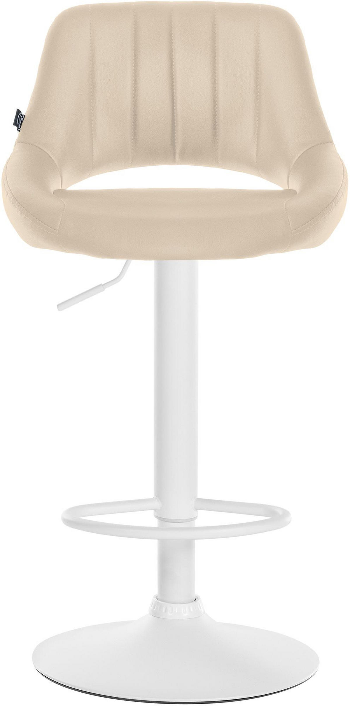 BARHOCKER 2er Set Segad Kunstleder Creme Weiß - Creme, Leder/Metall (47/85/48cm) - DELUKE