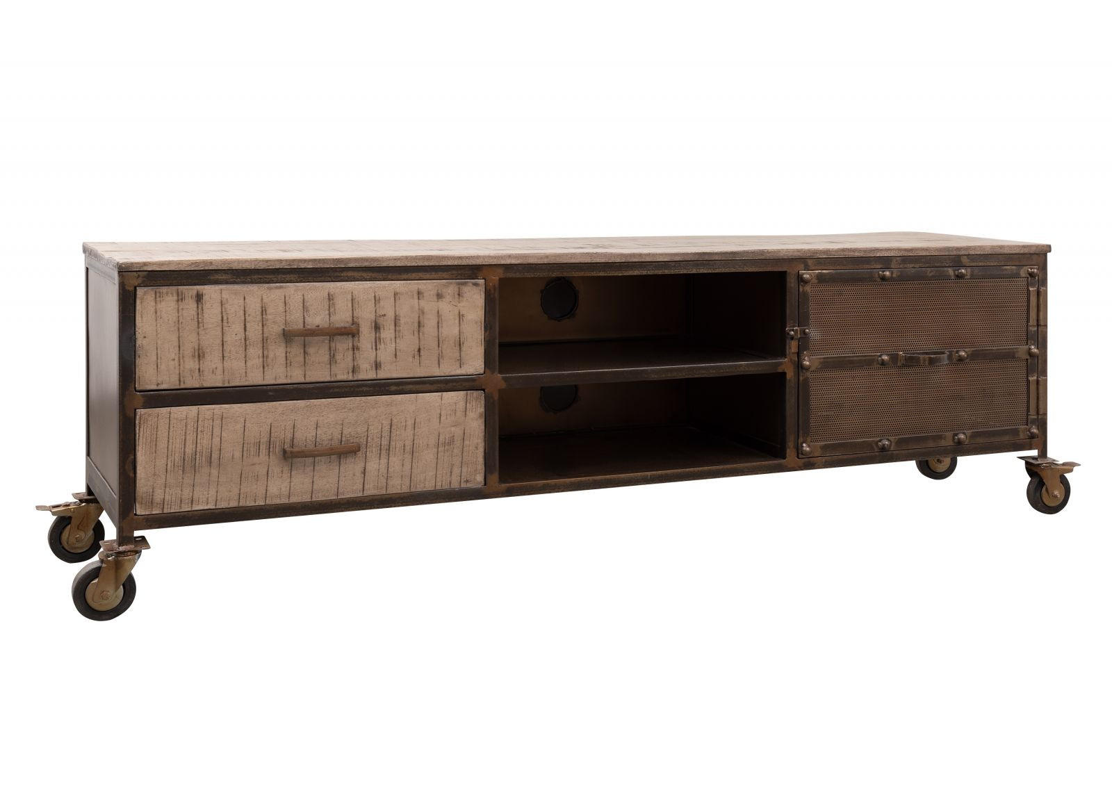 TV-BOARD Mango 190x40x60 braun lackeirt HEAVY INDUSTRY #231 - Braun, Holz (190/60/40cm) - Massivmoebel24