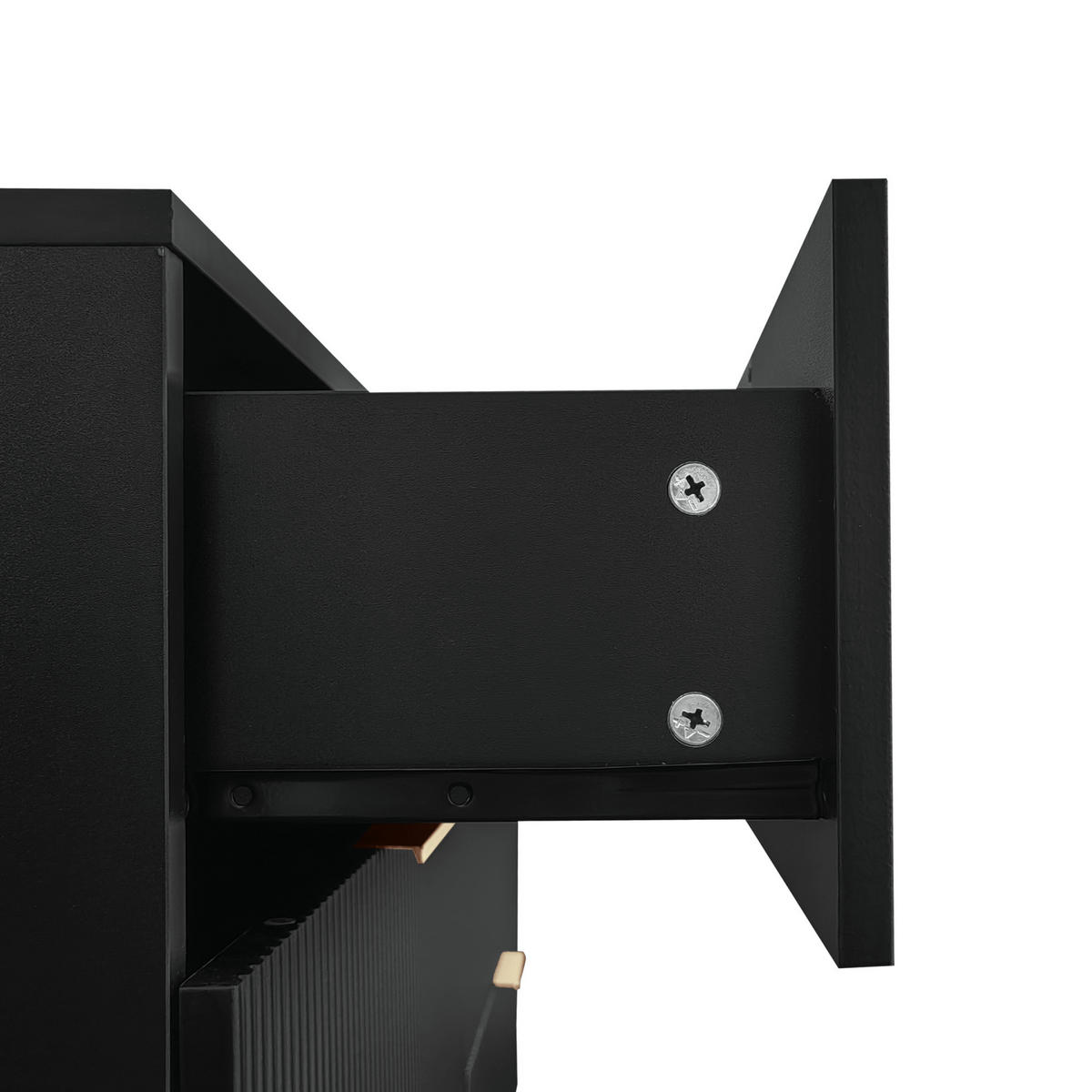 KOMMODE aus Spanplatte 120x77x40cm in Schwarz mit 6 Schubladen - Schwarz, Holzwerkstoff (120/77/40cm) - Modfu