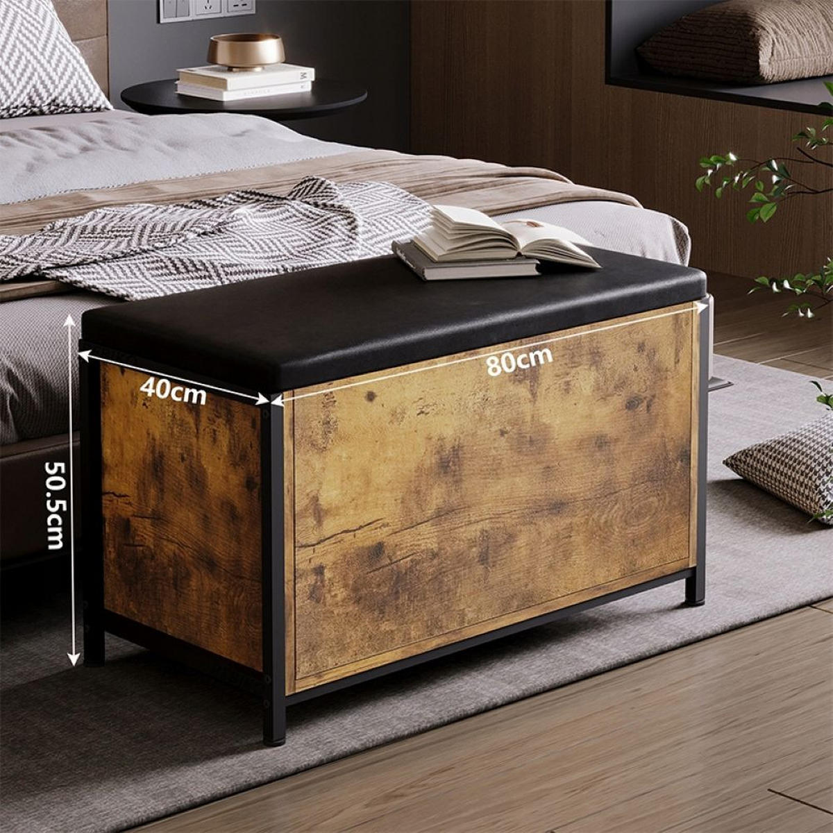 TRUHE, braun 80/40/50 cm - Braun, Holzwerkstoff (80/50/40cm)