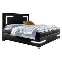 BOXBETT Delos LED - Schwarz, Holz (140/200cm) - MIRJAN24