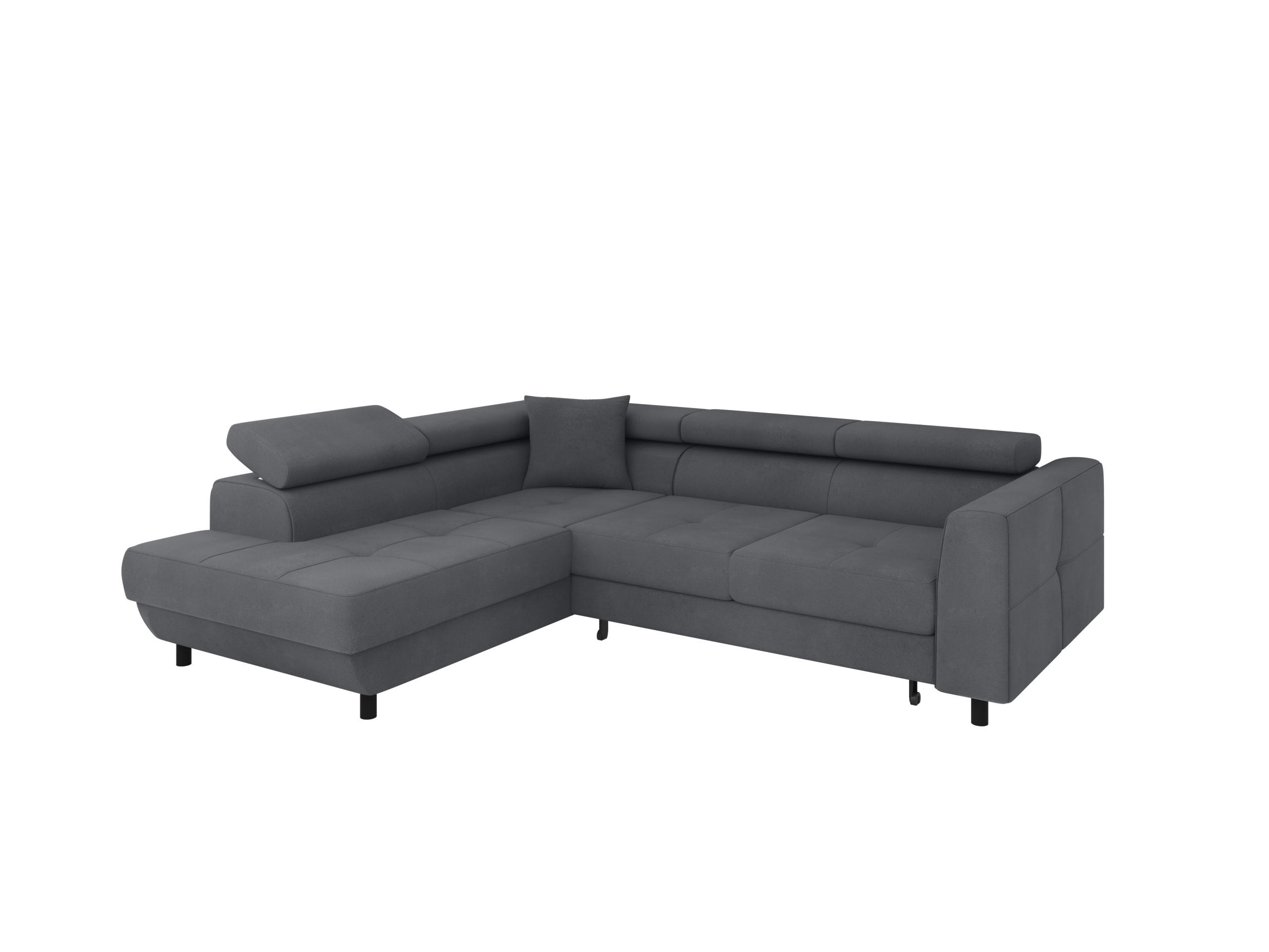 ECKSCHLAFSOFA Vena III mit Schlaffunktion und Bettkasten, Links montierbar, Grau - Grau, Holz (199/254cm) - Homesy