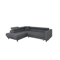 ECKSCHLAFSOFA Vena III mit Schlaffunktion und Bettkasten, Links montierbar, Grau - Grau, Holz (199/254cm) - Homesy