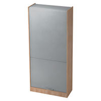 ROLLLADENSCHRANK - 5 Ordnerhöhen 40/90/200,4 cm in Nussbaumfarben/Silberfarben Bogengriff (Metall) - Silberfarben/Nussbaumfarben, Holzwerkstoff (90/200.4/40cm) - bümö