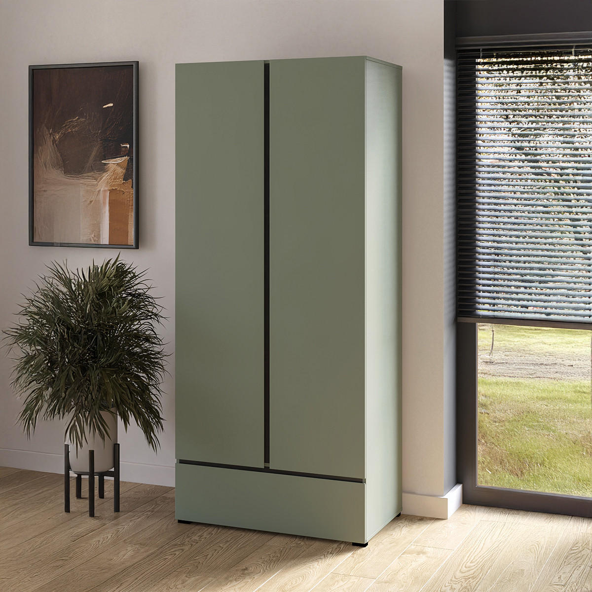 SKŘÍŇ 2DVEŘOVÁ Lilia Zelená - zelená barva, kompozitní dřevo (89/210/59.5cm) - Petits-meubles
