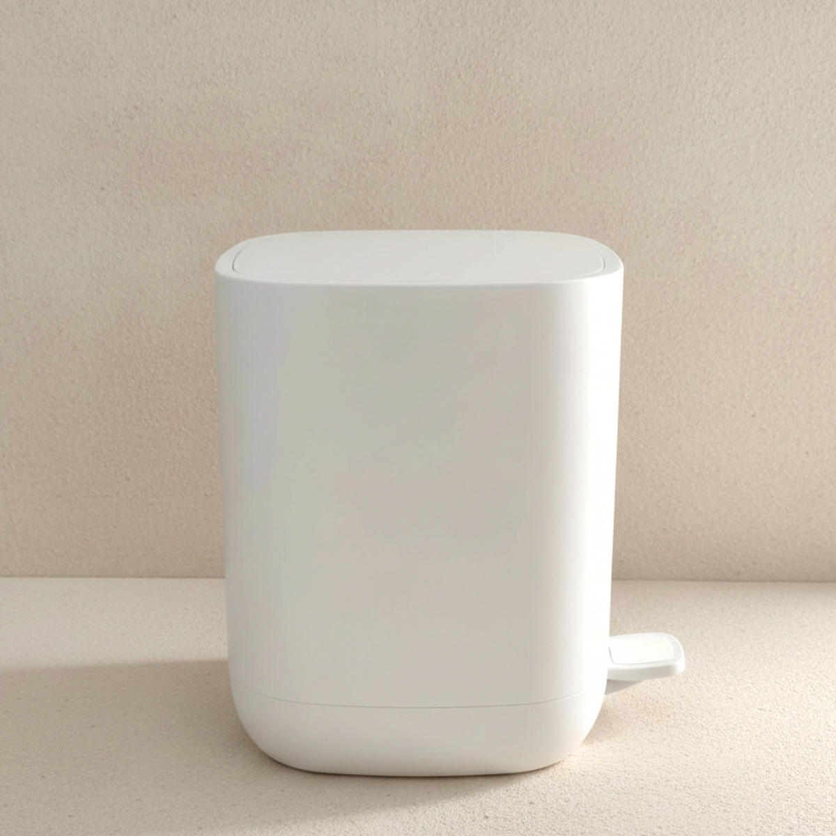 BADEZIMMERABFALLEIMER mit Fußpedal Invi 7 l 27/21/27 cm - Weiß, Kunststoff (21/27/27cm) - NUXIO