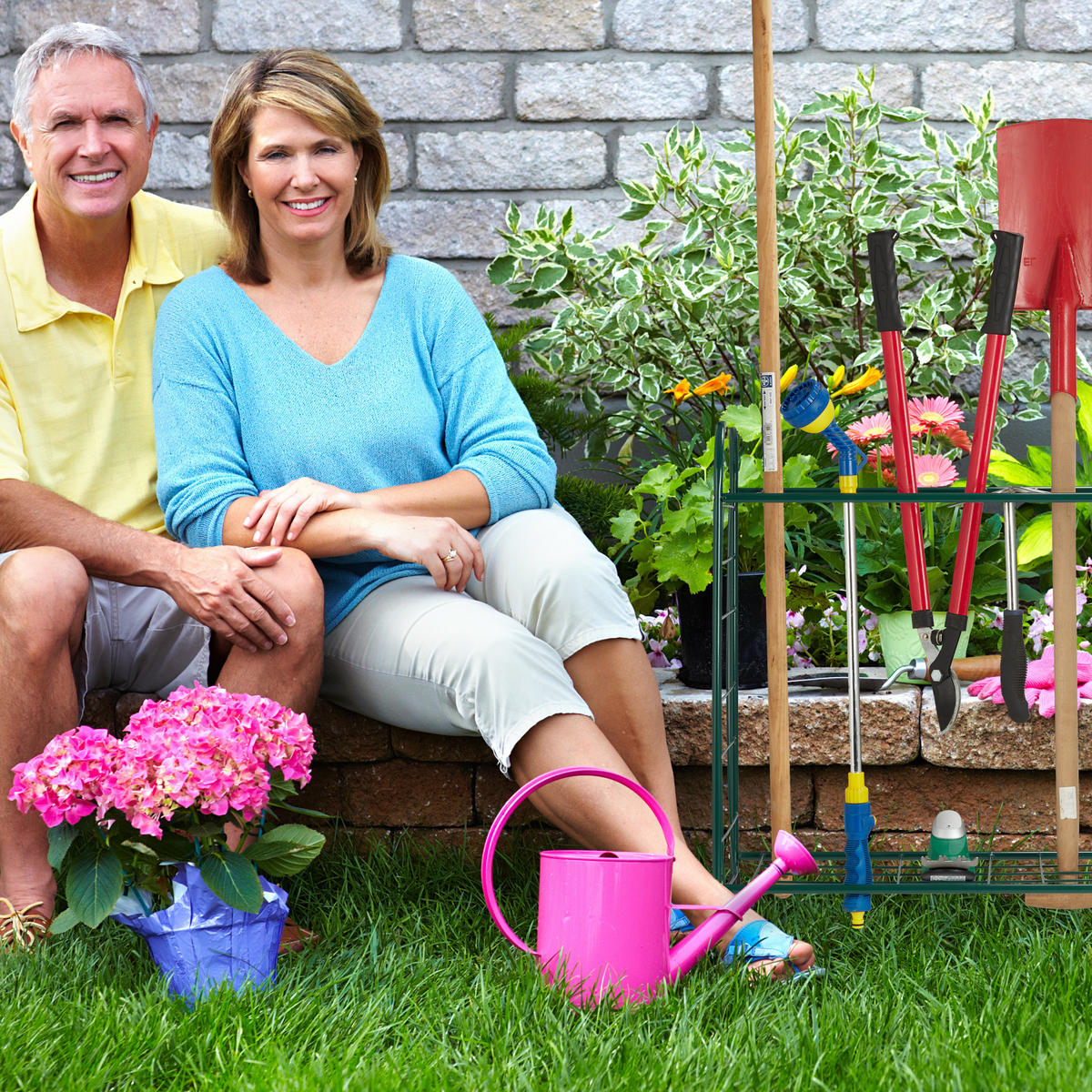 GARTENGERÄTEHALTER - Dunkelgrün, Metall (80/68/35cm) - Relaxdays