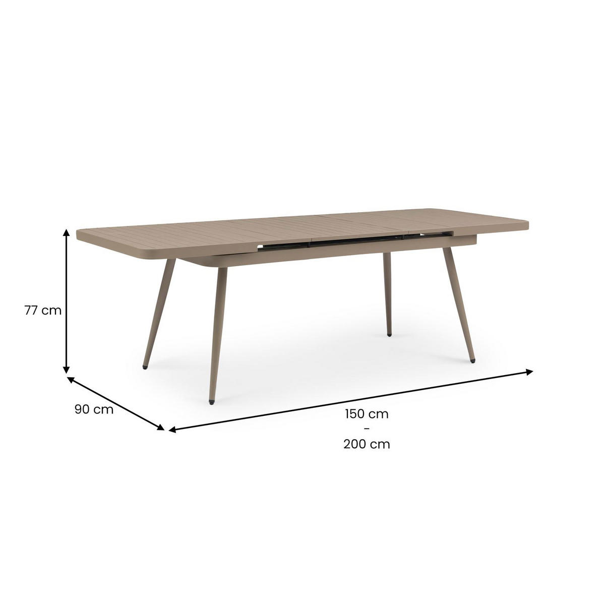 GARTENTISCH SUNNY - Champagner, Metall (90/150/78cm) - IDIMEX
