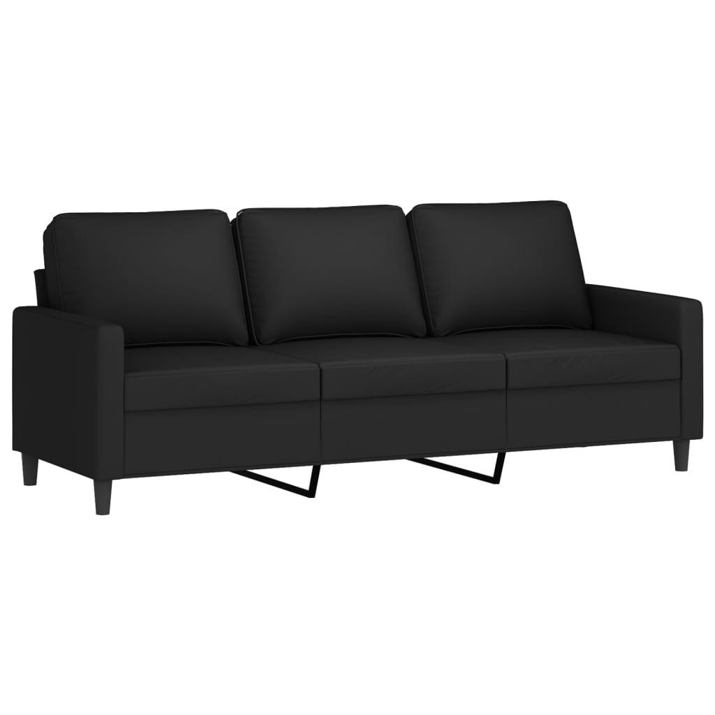 3-SITZER-SOFA Eppingen - Schwarz, Naturmaterialien (198/80/77cm) - Nettlife