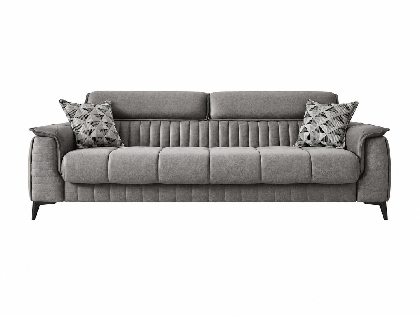 3-SITZER SOFA Regina Grau - Grau, Holzwerkstoff/Kunststoff (233/85/95cm)