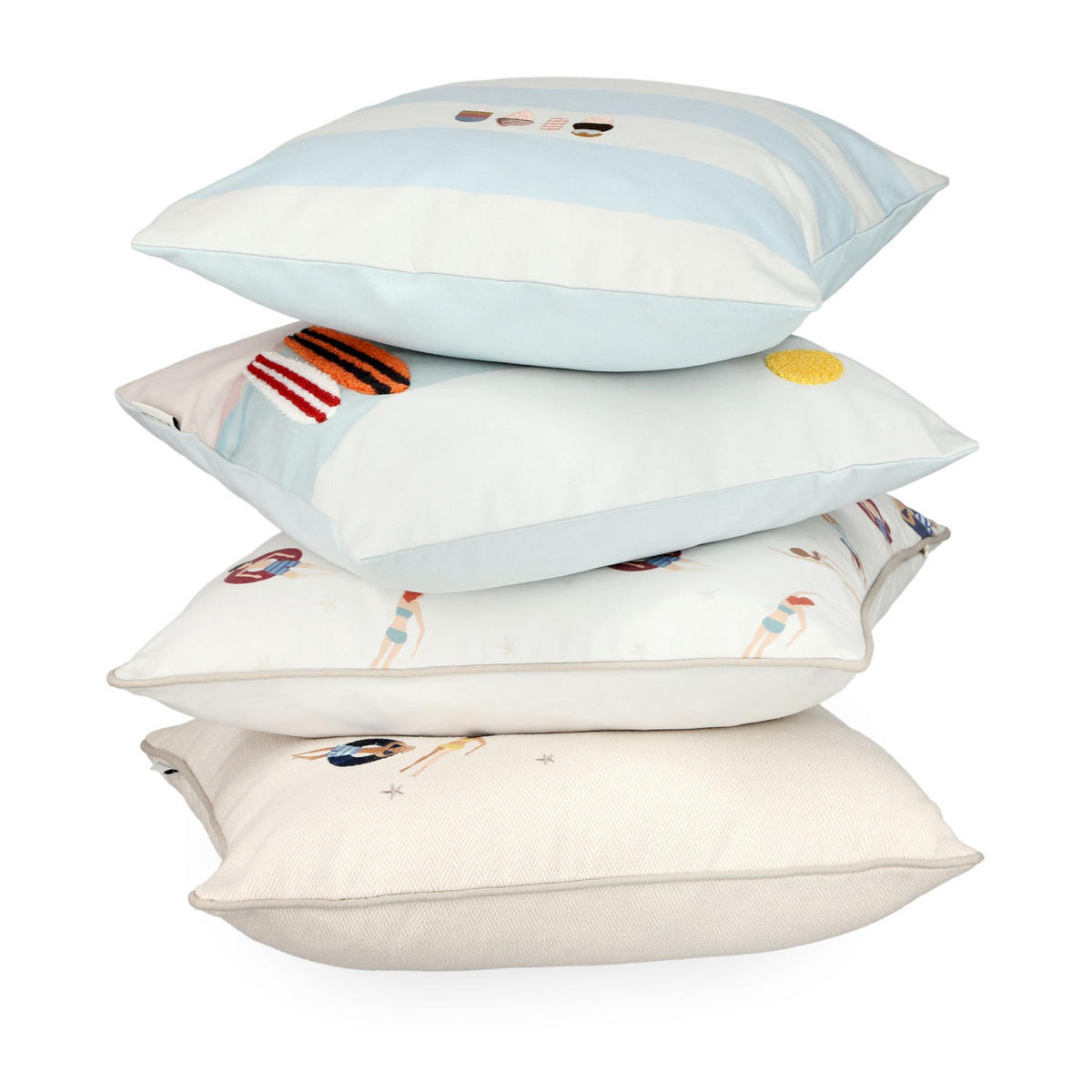 KISSENHÜLLE SURF - Blau, Textil (40/40cm) - Tom Tailor