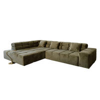 ECKSOFA MIT MOTORISCHEM SITZVORZUG NEVADA Hellgrün Velvet - Schwarz/Hellgrün, Textil (319/215cm) - KAWOLA