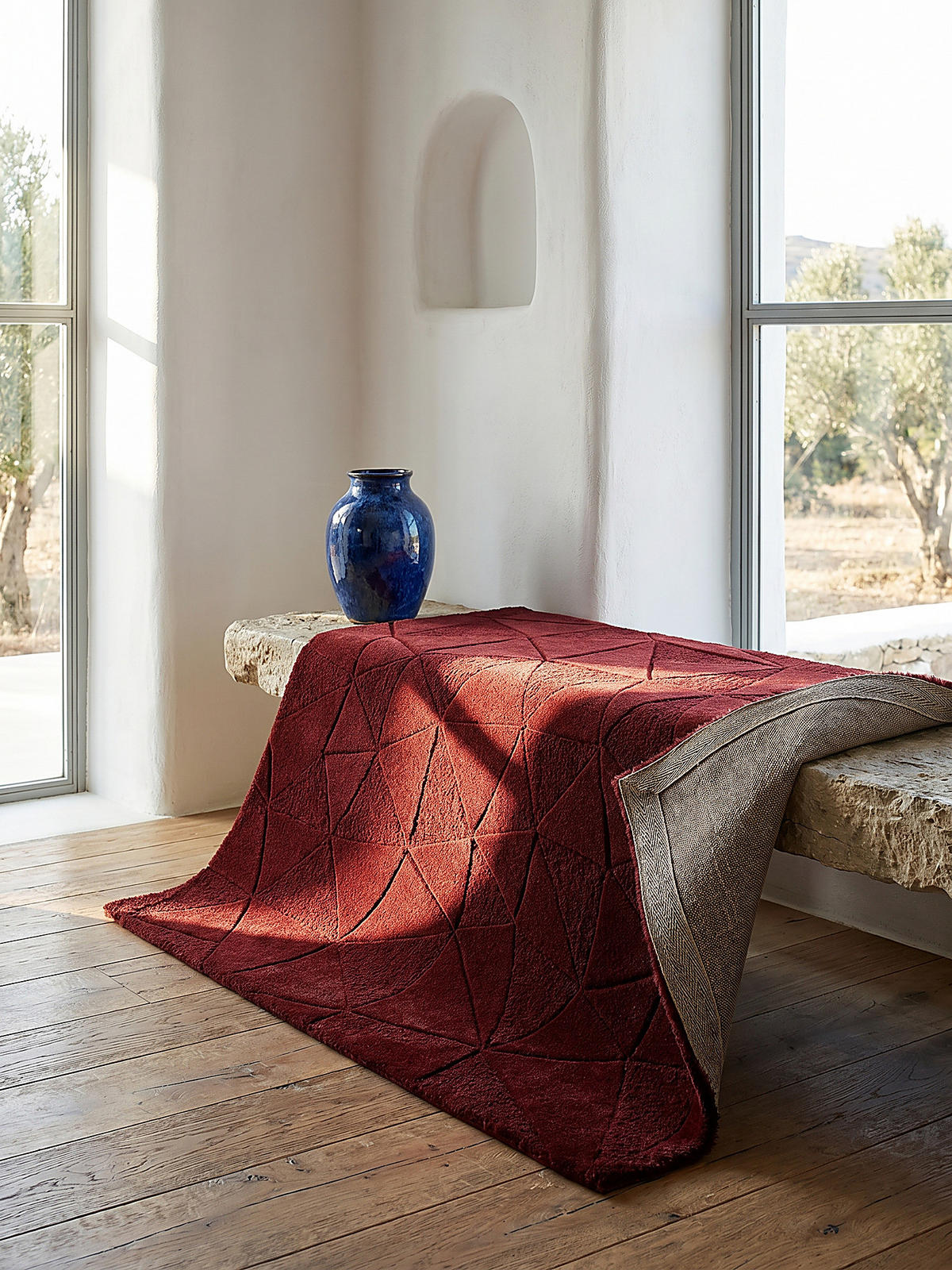 TEPPICH aus Wolle DEBEN in Rot, geometrisch-abstrakt, 200 x 290 cm - Rot, Textil (290/200cm) - KADIMA DESIGN