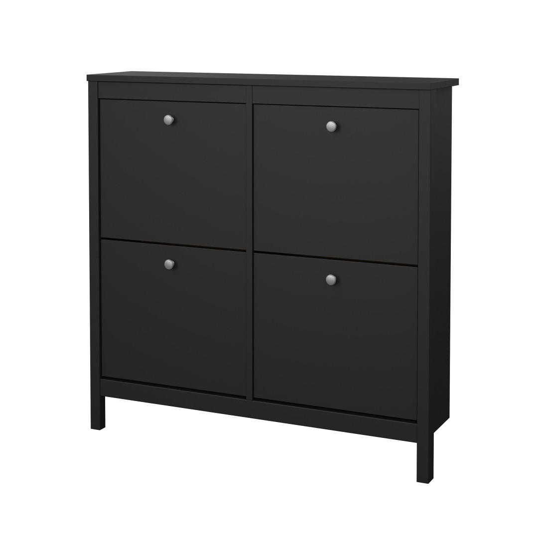 SCHUHSCHRANK, Madrid, Schwarz, Melamin., 103 x 25 x 103 cm - Schwarz, Holzwerkstoff (103/103/25cm) - ebuy24