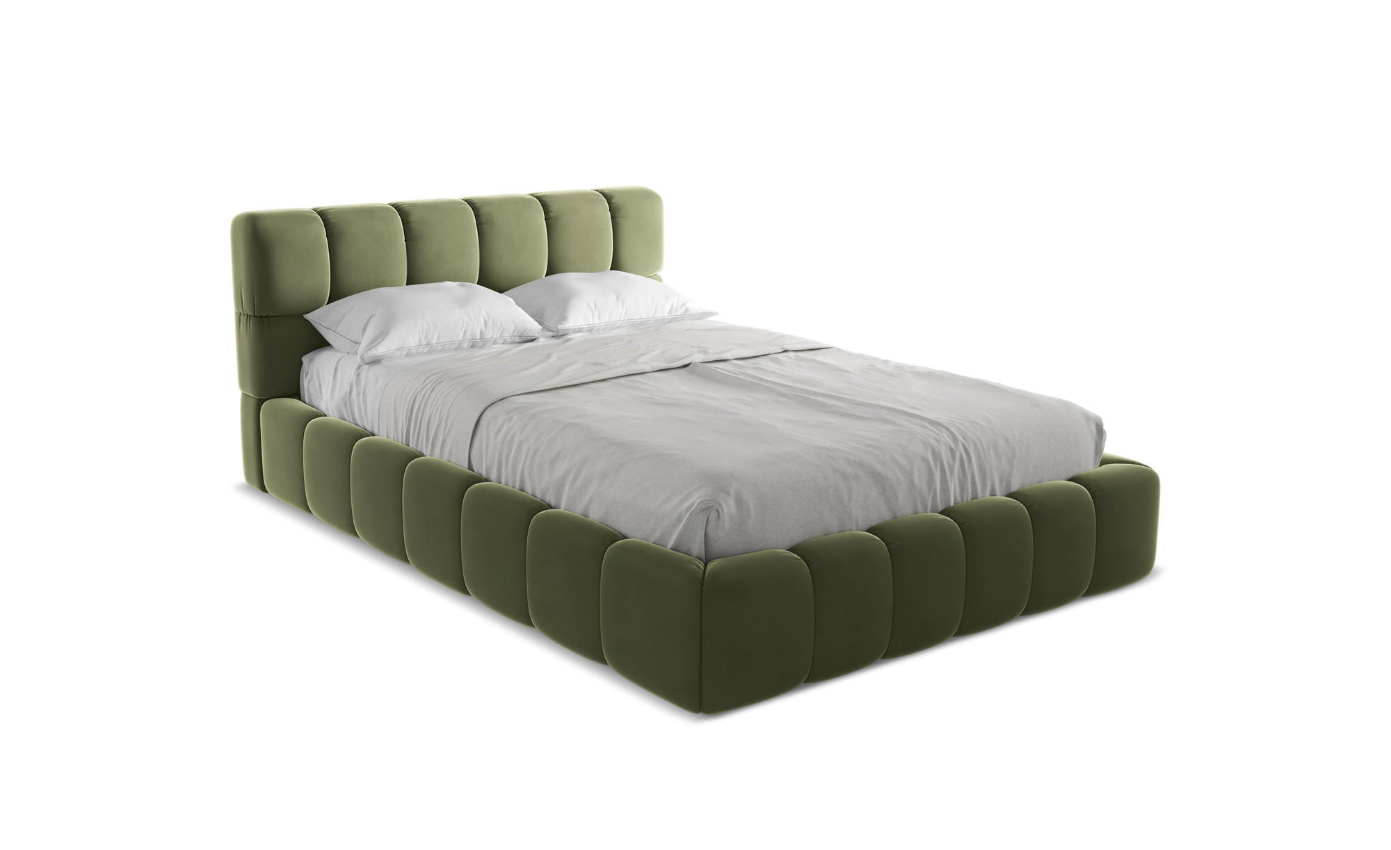 POLSTERBETT mit Bettkasten und Lattenrost 160x228 Grün - Schwarz/Olivgrün, Kunststoff/Textil (140/200cm) - Makamii