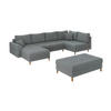 WOHNLANDSCHAFT inkl. Hocker Henrik Grau Boucle - Braun/Grau, Holz/Textil (310/81/161cm) - S-Style Möbel