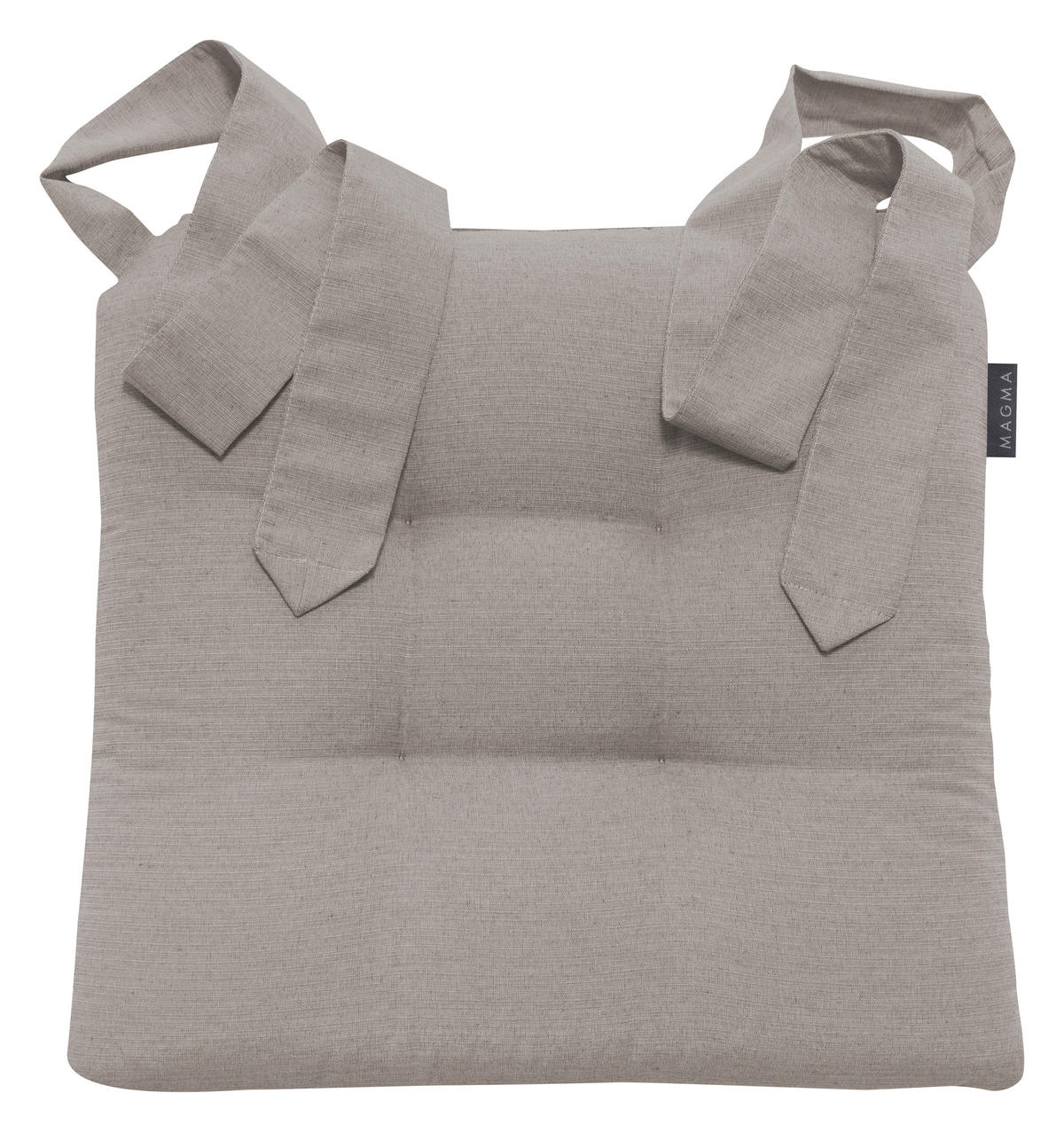 STUHLKISSEN Fino mit Schleifenband 2er Set taupe - Taupe, Textil (46/42/7cm) - Magma Heimtexx