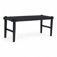 SITZBANK 110/38/47 cm Rattan / Eiche Schwarz - Schwarz, Holz/Papier (110/47/38cm) - Furnhouse