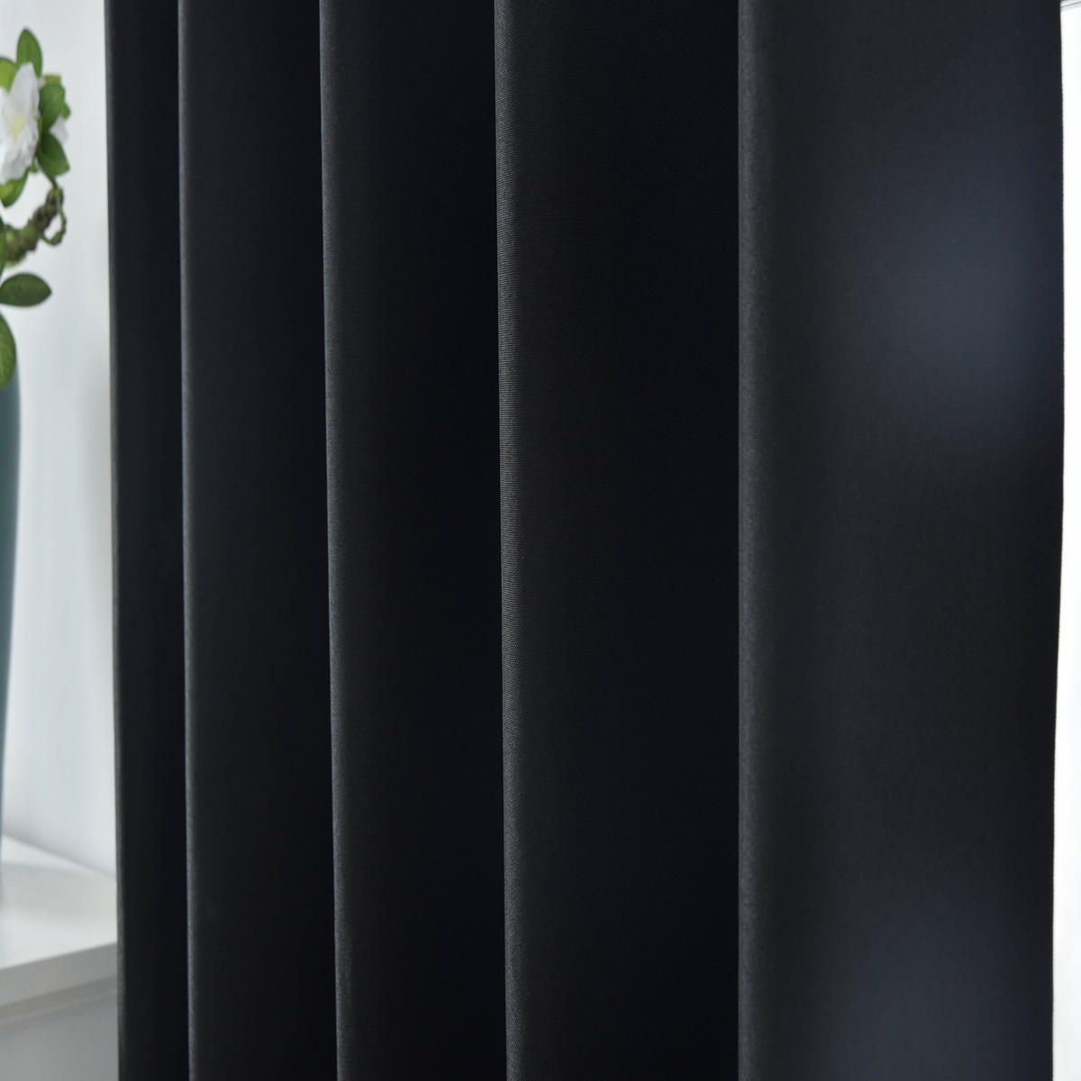 VORHANG BOSTON DARK HxB 245x140 cm Schwarz - Schwarz, Textil (140/245cm) - Gardinenbox