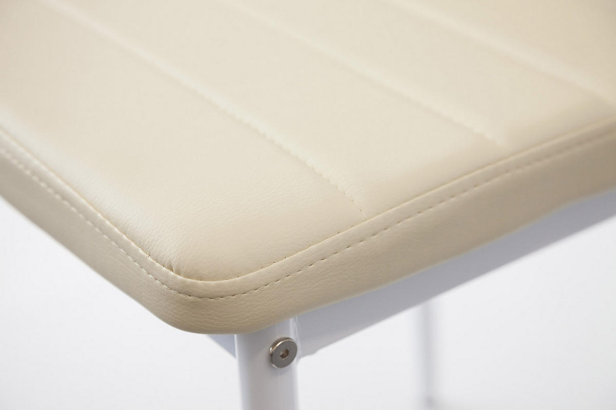 STUHL MILANO Lederimitat Metallbeine 4er Set Beige - Beige, Kunststoff/Metall (42/98/43cm) - Albatros
