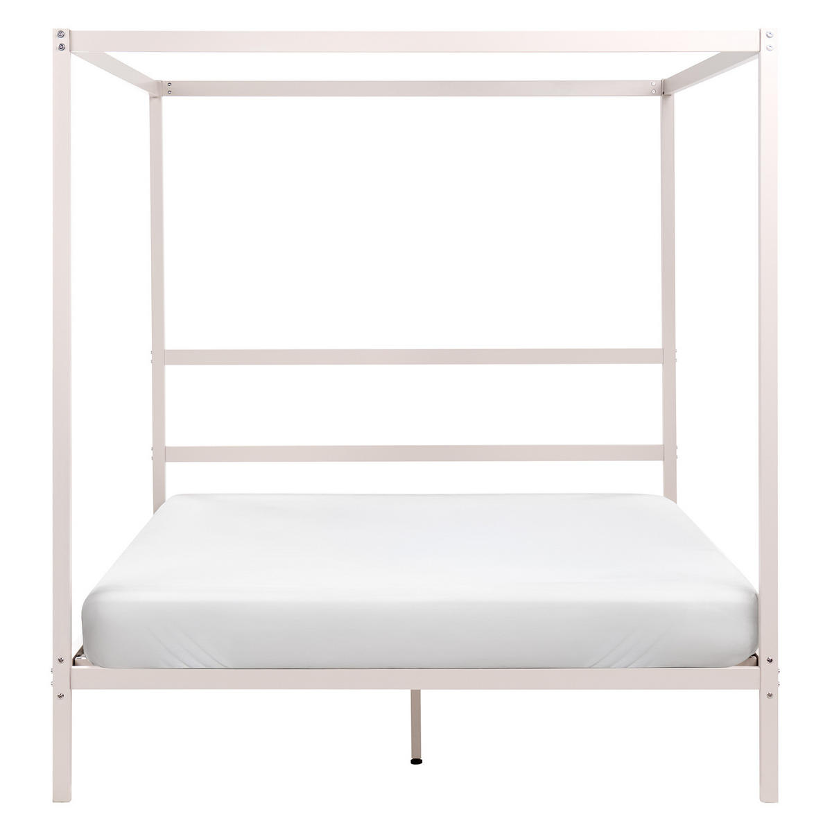 HIMMELBETT Metall 160/200 cm Hellbeige Lestards - Beige, Metall (160/200cm) - Beliani