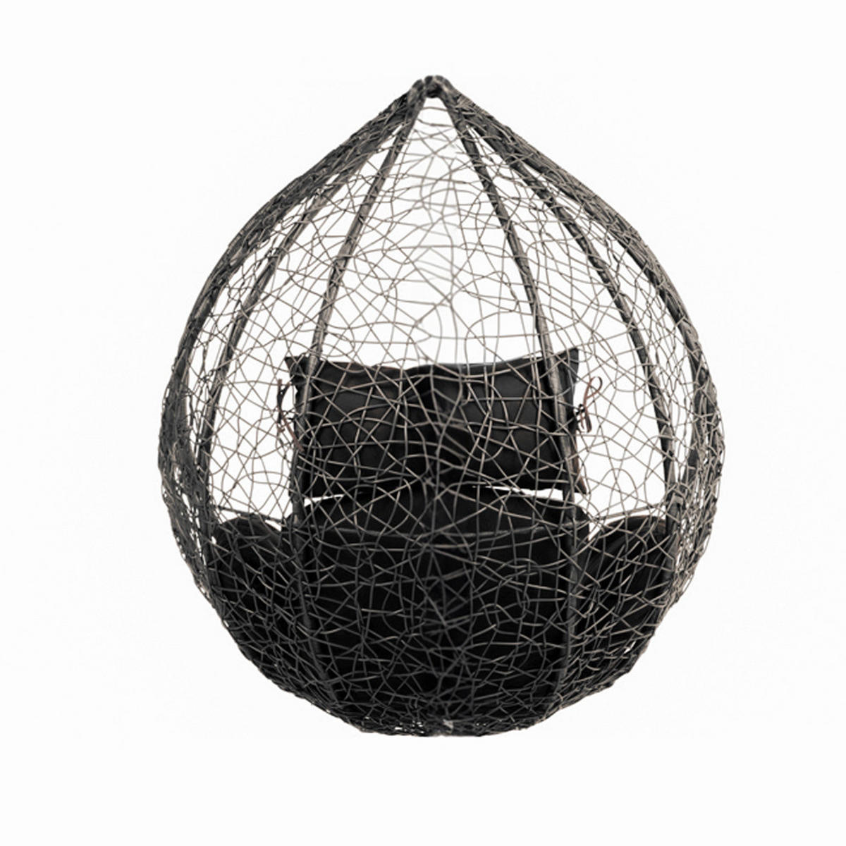 HÄNGESESSEL CIELO - Schwarz, Nur Korb - Schwarz/Grau, Kunststoff (104/200/104cm) - Home Deluxe