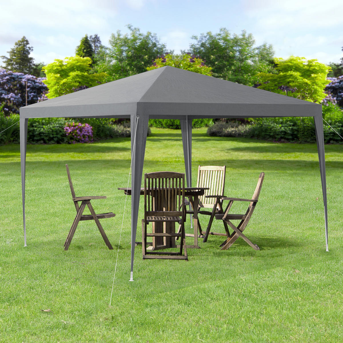 PARTYZELT Wedau - Dunkelgrau, Kunststoff/Metall (300/255/300cm) - casa.pro