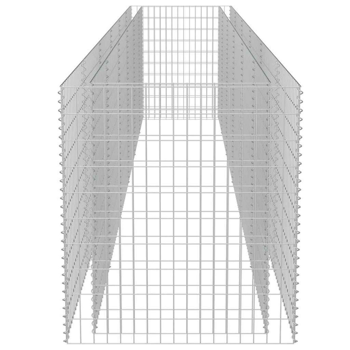 GABIONEN Hochbeet ROON aus Stahl | 540x90x100cm | Steinkorb Gabionengitter - Silberfarben, Metall (540/100/90cm) - DELUKE