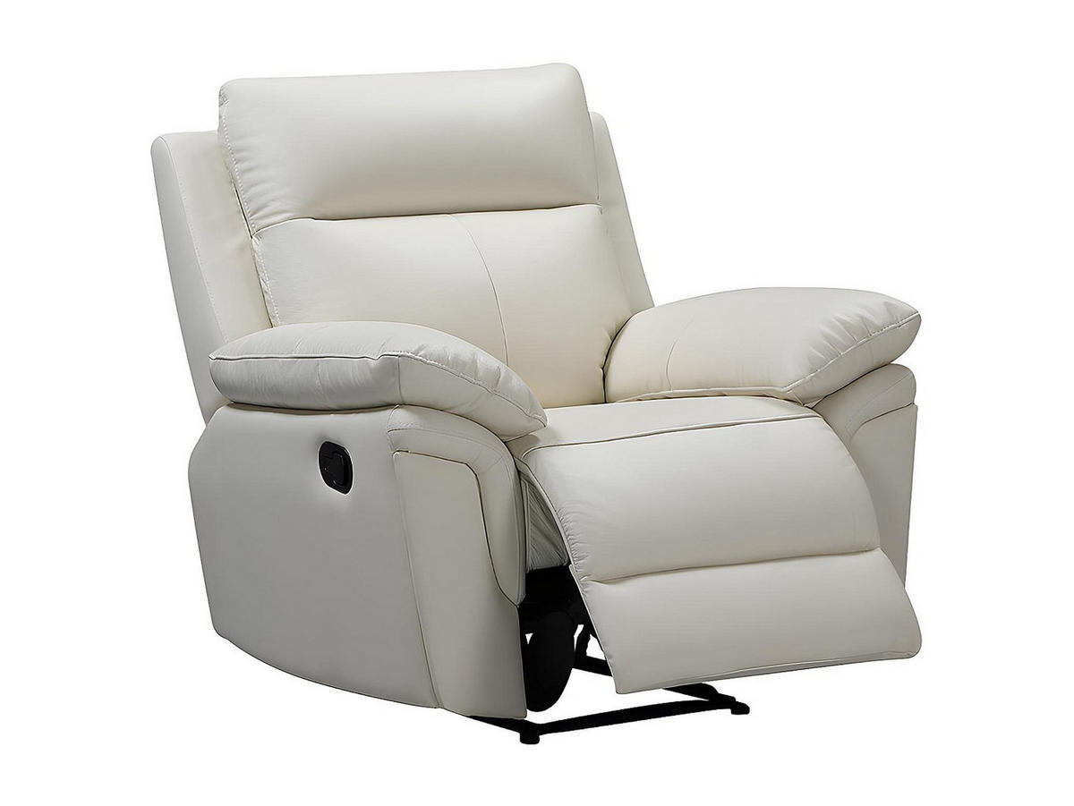 RELAXSESSEL - 1 -Sitzer - Leder - elfenbeinfarben - PAKITA - Weiß, Leder (98/102/92cm) - Vente-Unique