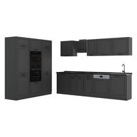KUCHYNKA R-Line, Antracitový vidiecky dom/antracitová, 180 cm antrasiitti työtaso - antracitová, kompozitné drevo (180/206.8/60cm) - Vicco