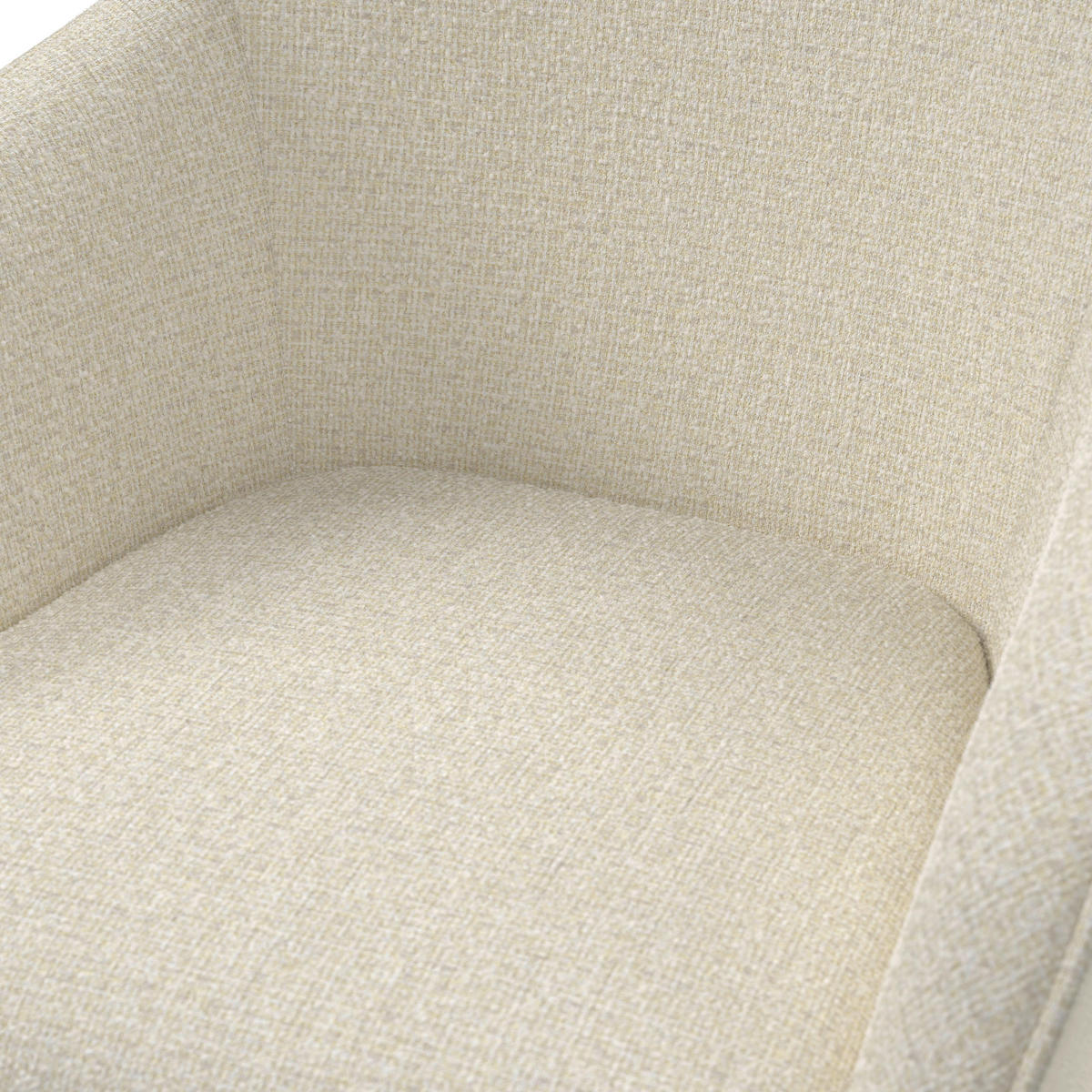 ARMLEHNSTUHL Serena Creme Chenille/Leinenoptik Drehbar - Creme, Holz (62/86/65cm) - Bessagi Home