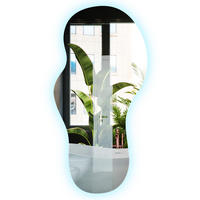 LED SPIEGEL 50x100 cm asymmetrisch 6000K - Blau, Glas (50/100/0.4cm) - ArtPrintCave