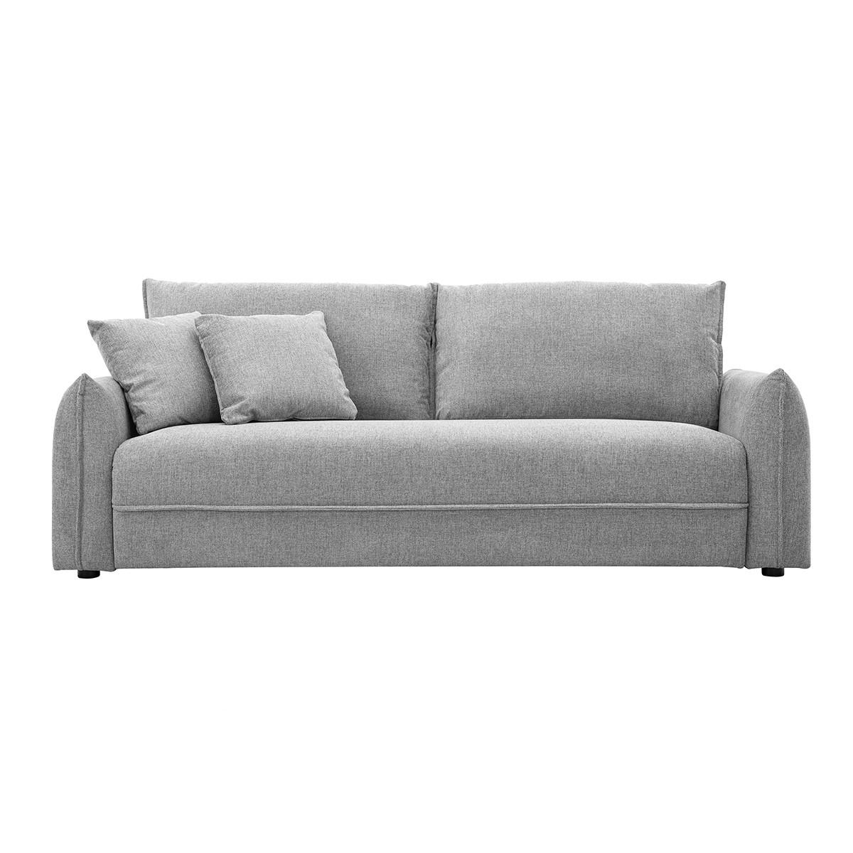 DREISITZER-SOFA aus grauem Samt-Effekt Textilgewebe PIO - Grau, Textil (80.5/83/205.5cm) - Miliboo