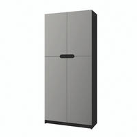 BÜROSCHRANK Logan Fronten in Hellgrau Seidenmatt - Greige, Holzwerkstoff (82/184/37cm) - Vladon