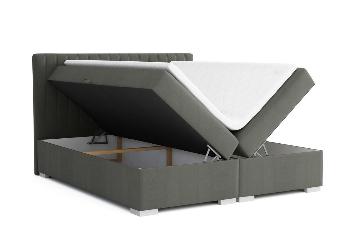BOXBETT Sydney 120x200 Grau - Grau, Textil/Metall (120/200cm) - VLR BEDS
