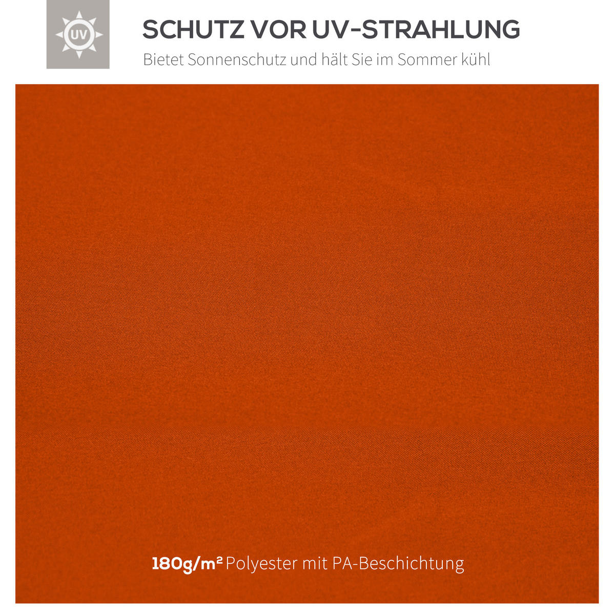 PAVILLONDACH, Polyester, Rostrot - Rot, Kunststoff (300/18/300cm) - Outsunny