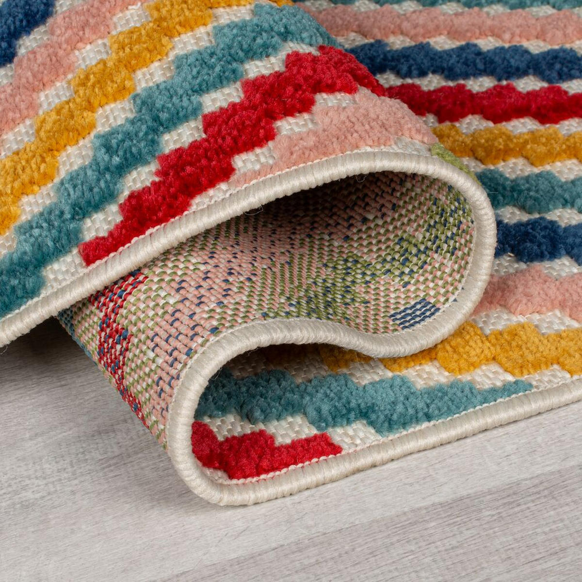OUTDOOR-TEPPICH Geometrisch-Design, multifunktional, mehrfarbig LUNE, Multi 120x170 cm - Multicolor, Textil (120/170cm) - KADIMA DESIGN