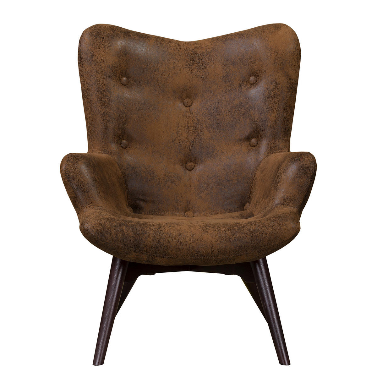SESSEL - Dunkelbraun/Braun, Holz/Buchenholz (71/90/85cm) - home24