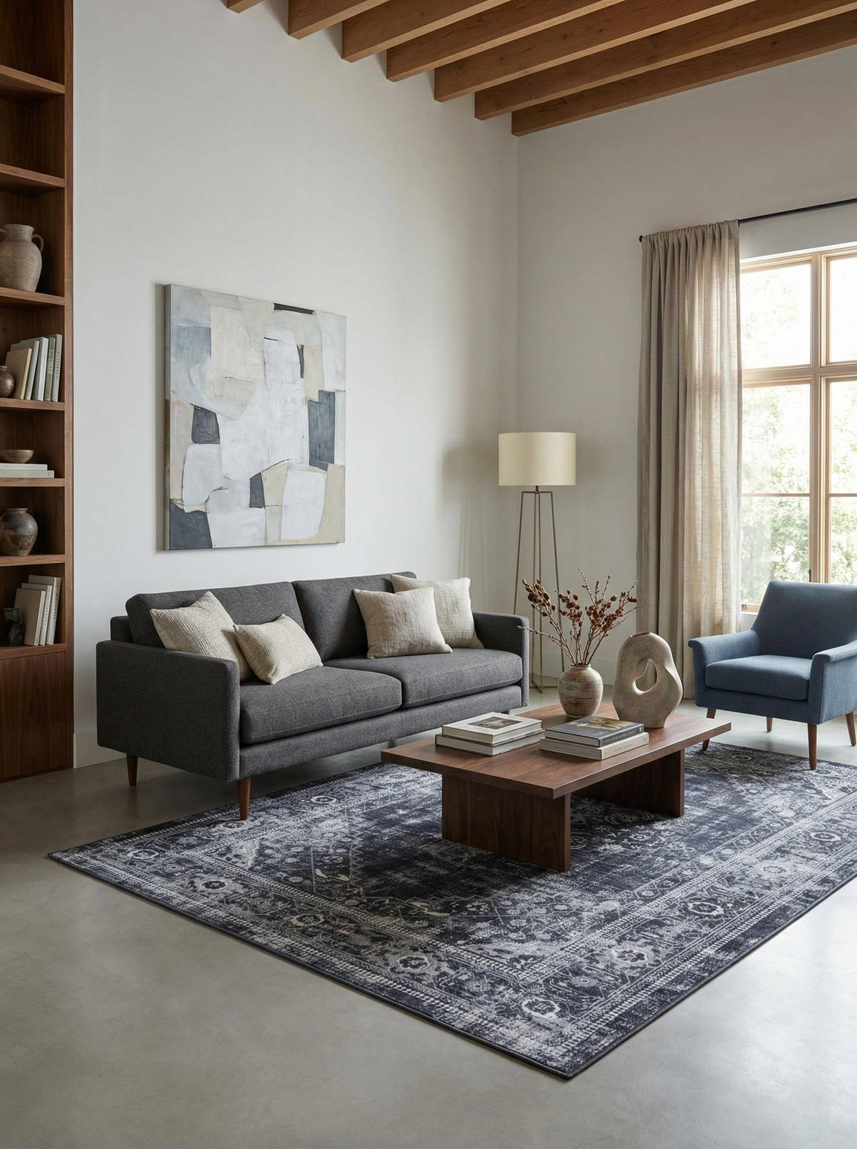 TEPPICH Waschbar Flachgewebe Orientalisch Polyester Wohnzimmer Schwarz Rechteckig 200x290 - Schwarz, Textil (200/290cm) - KADIMA DESIGN