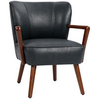 ARMLEHNSTUHL Schwarz 67.0/77.0/80.0 cm - Schwarz, Leder (77/80/67cm)