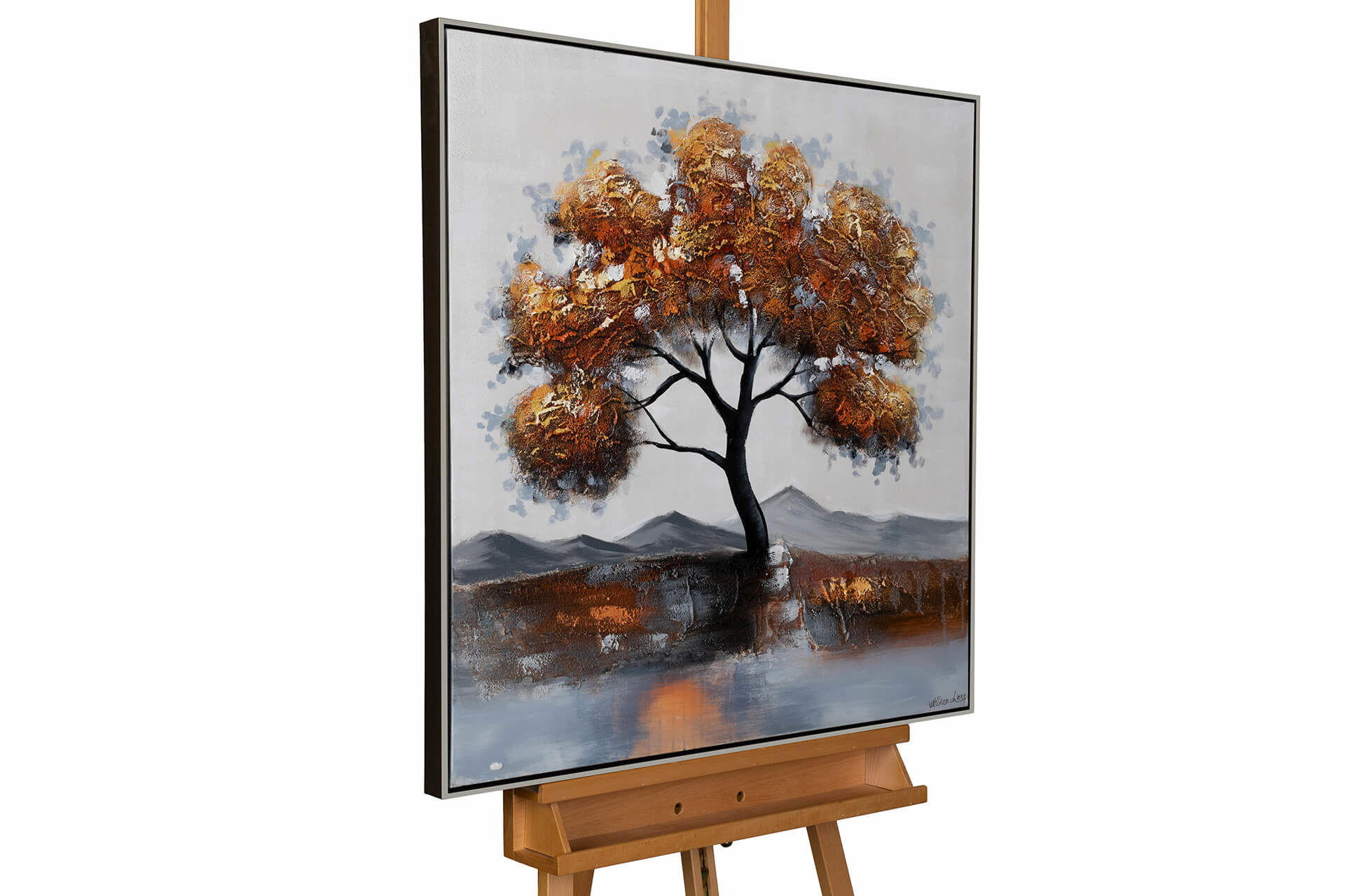 ACRYLBILD HANDGEMALT 80/80 cm - Grau, Textil (80/80cm) - KUNSTLOFT