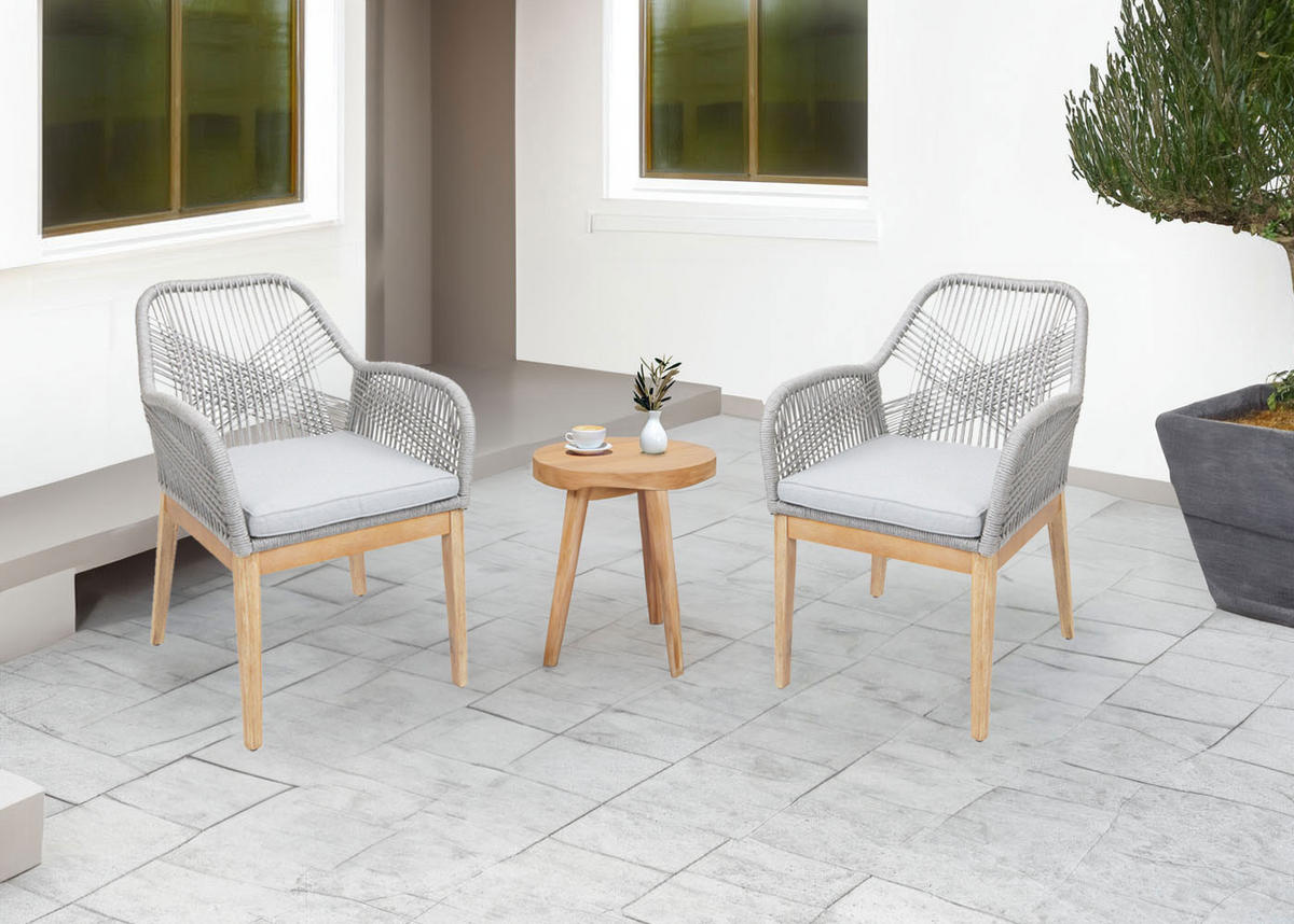GARTENSTUHL H56B Hellgrau, Hellgrau - Hellgrau, Holz (58/85/59cm) - MCW
