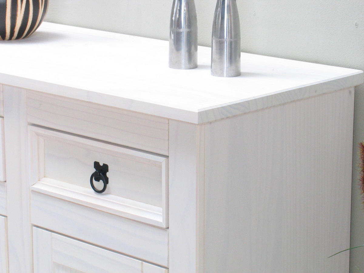 SIDEBOARD weiß - Weiß, Holz/Textil (92/84/44cm) - ebuy24