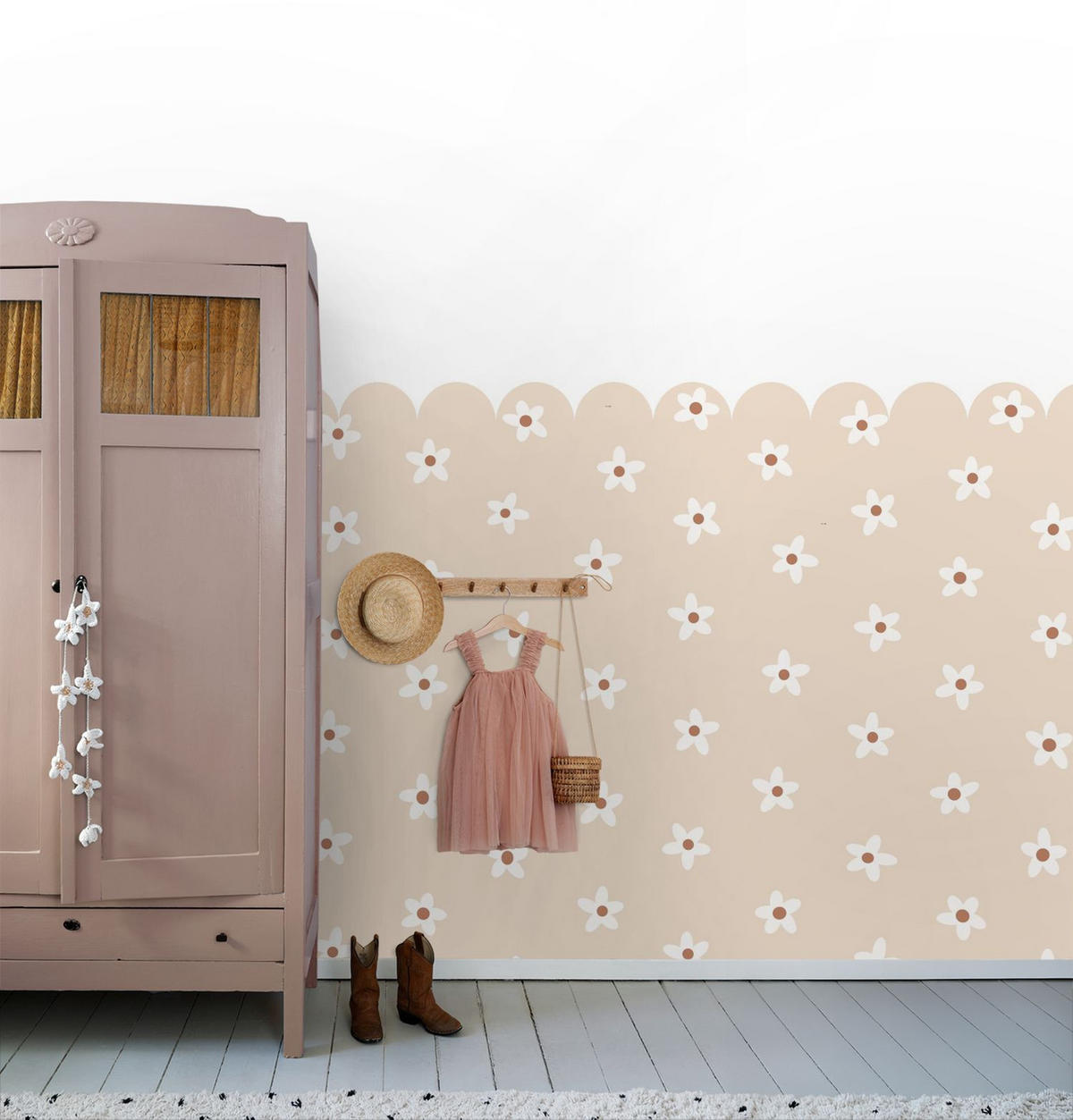 FOTOTAPETE Gänseblümchen 2.5 x 2.79 m - Beige, Papier (250/279cm) - ESTAhome