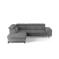 ECKSOFA mit Schlaffunktion und Bettkasten - Dunkelgrau/Schwarz, Kunststoff/Textil (262/215cm) - Cotta