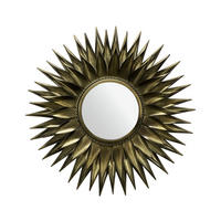 WANDSPIEGEL Rund Metall Messing Antik 74 cm Sonnenform - Goldfarben, Glas (74/74/6cm) - KADIMA DESIGN