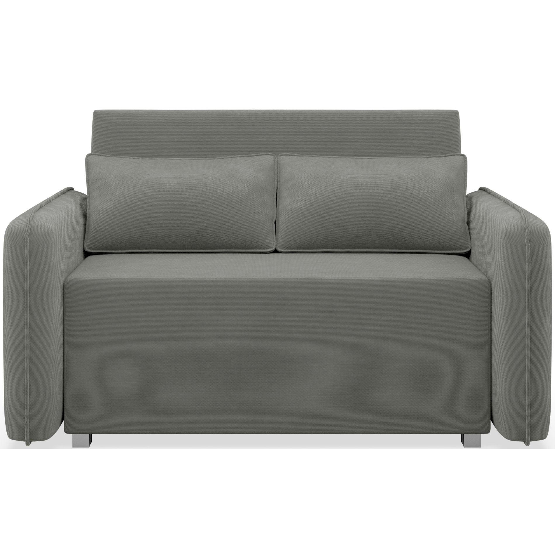 2-SITZER SCHLAFSOFA Duelia Dunkelgrau, hydrophobe Chenille - Dunkelgrau/Schwarz, Textil/Metall (144/85/124cm) - Selsey