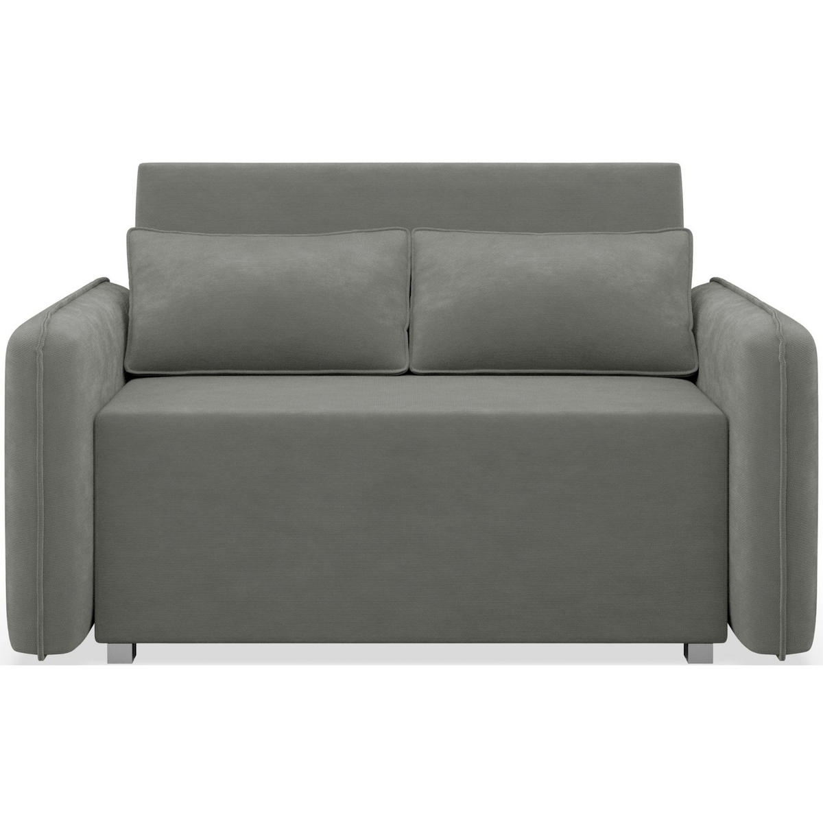 2-SITZER SCHLAFSOFA Duelia Dunkelgrau, hydrophobe Chenille - Dunkelgrau/Schwarz, Textil/Metall (144/85/124cm) - Selsey