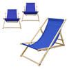 STRANDLIEGE 3er Set Dunkelblau - Dunkelblau, Holz (52/83/117cm) - ECD-Germany