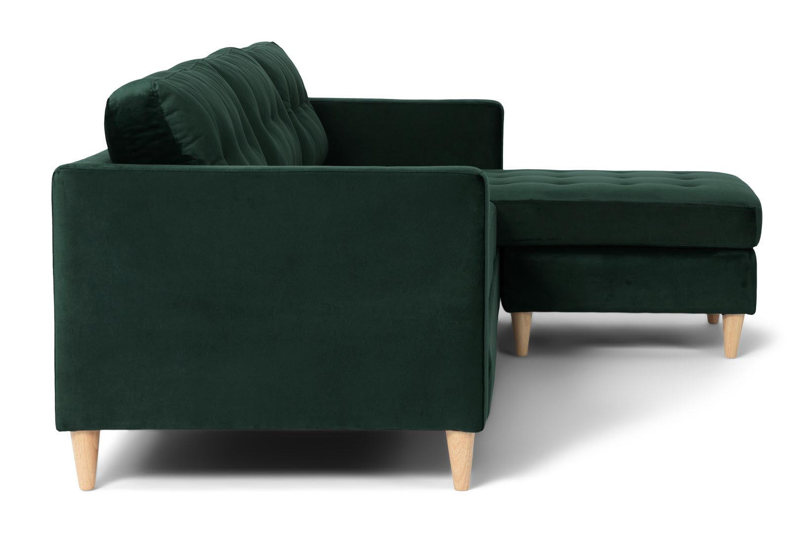 ECKSOFA Velours grün - Grün, Textil (219/151cm) - ebuy24